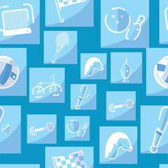 Seamless pattern background with sport icons Vector