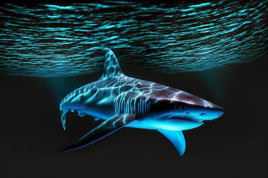 Bioluminescent Shark, Generative Ai