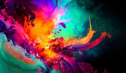 Abstract multicolored palette texture motion paint background swirling colors
generative ai
