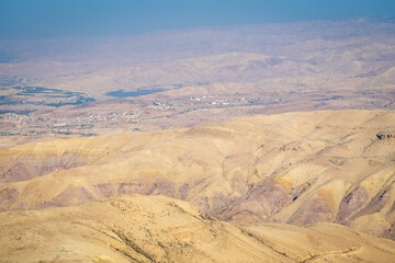 view on the promised land from the top of mount nebo, jordan