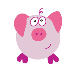 Symbol of the new year 2019 is a pig. Pink pig