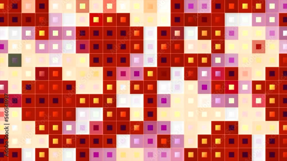 Aufkleber colorful computer squares blink and appear. motion. colorful squares with dots blink in computer ret
