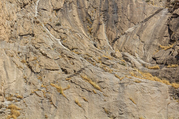Rock-hewn steps at Taq-e Bostan in Kermanshah, Iran