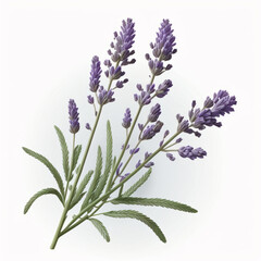 Blooming lavender isolated on a white background