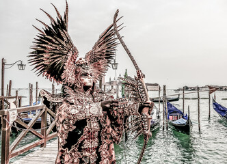 Obraz na płótnie Canvas Photo View in Venice City During the Carnival Holiday