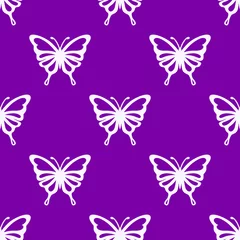 Poster Vlinders Vector cute butterfly seamless repeat pattern design background. Trendy colorful butterflies silhouettes for fashion, cover, textile.