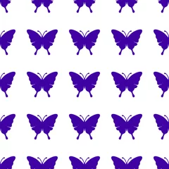 Deurstickers Vlinders Vector cute butterfly seamless repeat pattern design background. Trendy colorful butterflies silhouettes for fashion, cover, textile.