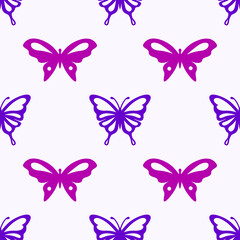 Fototapeta na wymiar Vector cute butterfly seamless repeat pattern design background. Trendy colorful butterflies silhouettes for fashion, cover, textile.