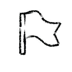 Obraz premium brush stroke hand drawn icon of flag - PNG image with transparent background