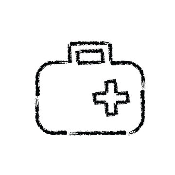 brush stroke hand drawn icon of medical case - PNG image with transparent background