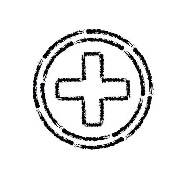 brush stroke hand drawn icon of medical cross - PNG image with transparent background