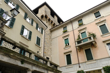 Fototapeta na wymiar Il centro storico di Lecco, Lombardia, Italia.
