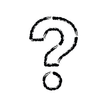 brush stroke hand drawn icon of question mark - PNG image with transparent background