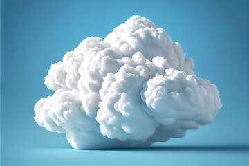 A fluffy white cloud with a blue background
