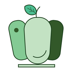 Isolated colored pepper icon Flat design Vector