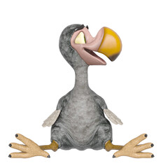 dodo cartoon is sitting and happy © DM7