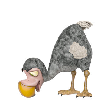 dodo cartoon is in eat pose