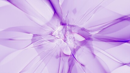 Abstract lavender flower petal 3D illustration backdrop of a purple swirling gradient on white background, concept for product or social media banner design, as artistic graphic element in advertising