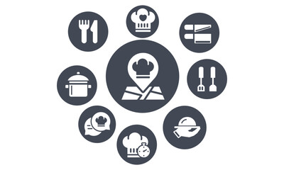 Cooking icons set vector design 
