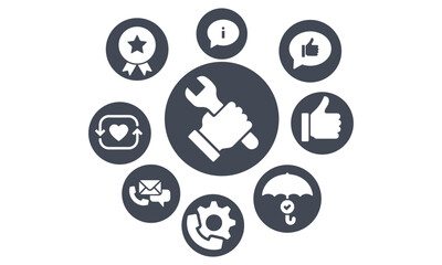 customer Relationship Management Icon Set vector design 