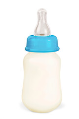 Small plastic baby milk bottle