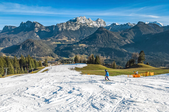 Lofer village in winter, Austria