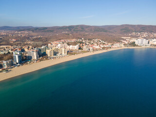 Fototapeta na wymiar Aerial view of resort of Sunny Beach, Bulgaria