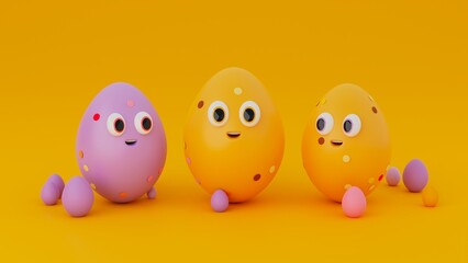Easter Eggs 3D render