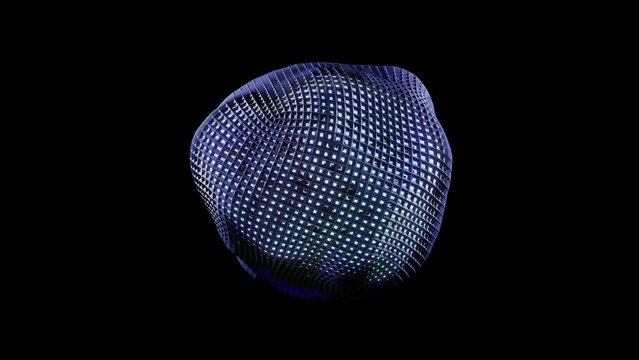 4K 3d abstract animation loop geometric sphere pump