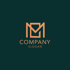 Modern monogram initial letter cm logo design template - obrazy, fototapety, plakaty