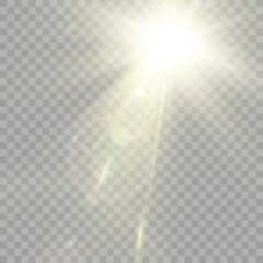 	
Vector transparent sunlight special lens flare light effect. Bright beautiful star. Light from the rays.	