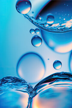 close-up photography shows a water drops, fresh, close-up on liquid aesthetic background