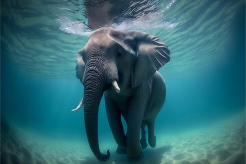elephant in the water
