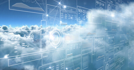 Image of data processing over clouds