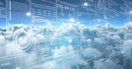 Image of data processing over clouds