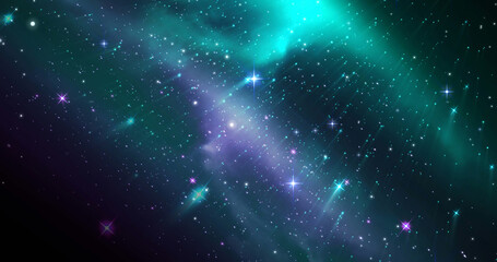 Fototapeta premium Image of shining stars and milky way in cosmos