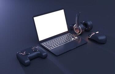 Isolated Gaming Computer. 3D render