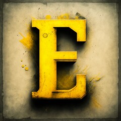 Letter E: Yellow