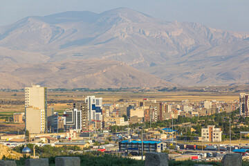 View of Bazargan border town, Iran