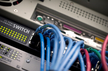 Network switch hub patch cables connectivity internet cat5 internet online data center