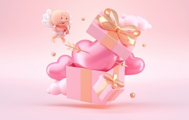 Valentine's Day Gift. 3D Illustration