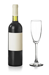Classic red wine glass bottle