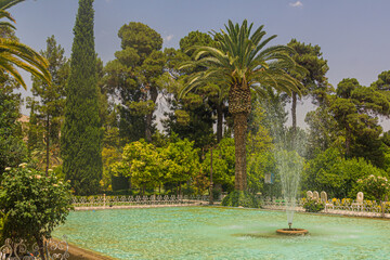 Fountain in Eram garden in Shiraz, Iran
