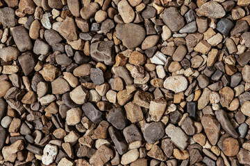 Gravel stones background close up