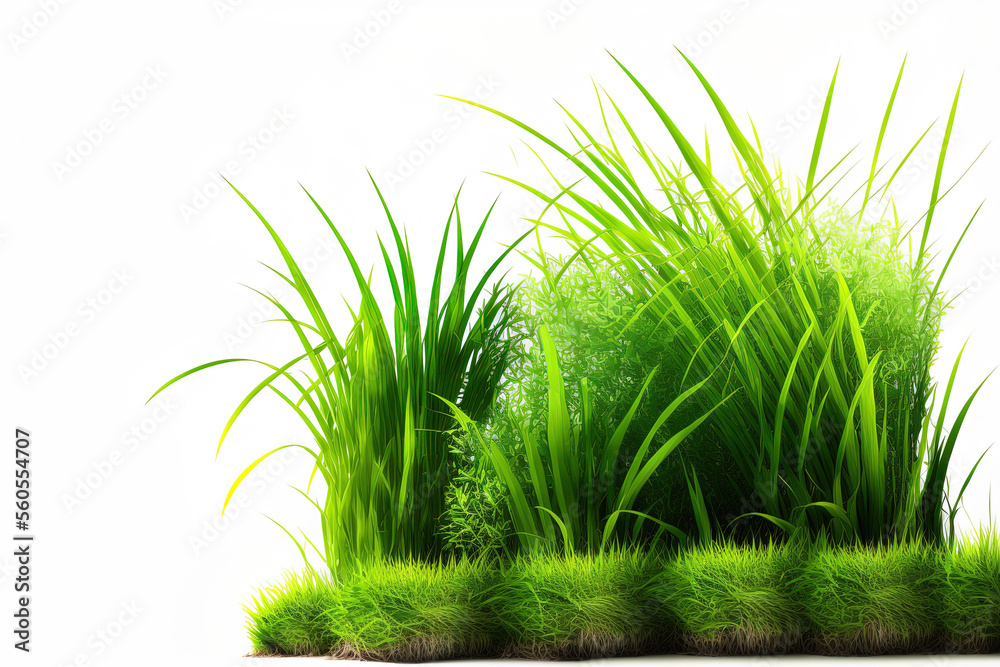 Sticker border of green grass isolated on white. the assortment of grass. philippines grass the front yard i