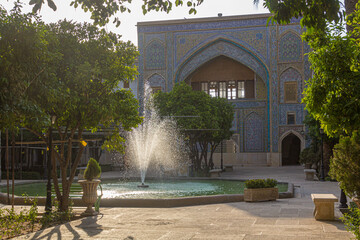 Fountain in Khan Madrasa religious school in Shiraz, Iran.