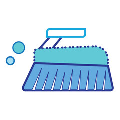 Isolated blue brush cleanliness icon Vector