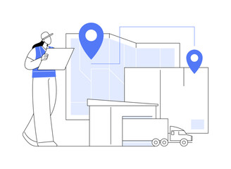 Transit warehouse abstract concept vector illustration.