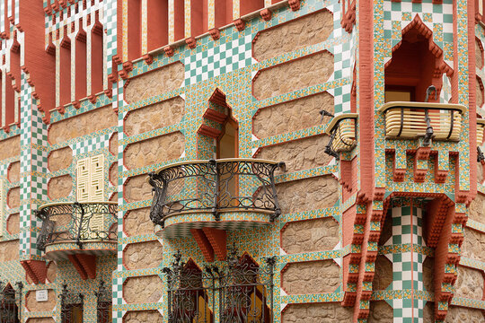 Exterior details of Casa Vicens Barcelona
