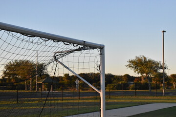 Top corner of soccer goal net